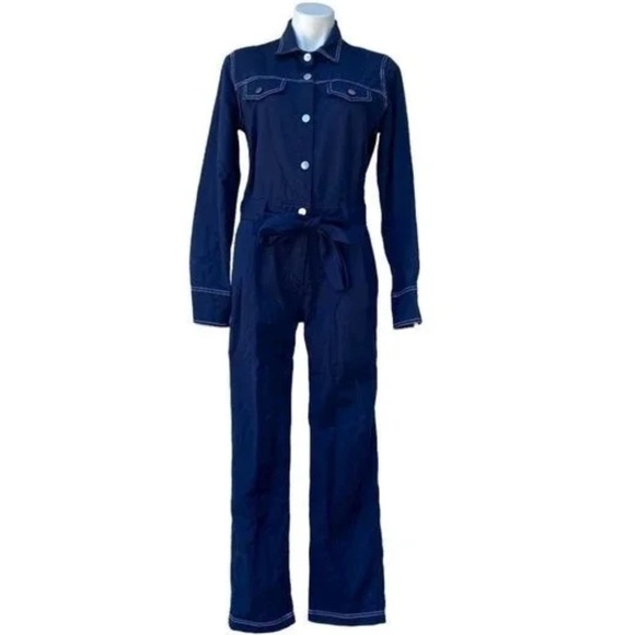 BLDWN Harley Utility Coverall Jumpsuit Nocturnal Blue One Piece Cotton Twill XS - Picture 8 of 11
